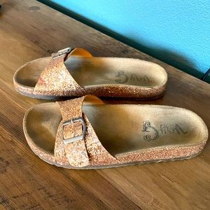 Rose Gold Glitter Slip On